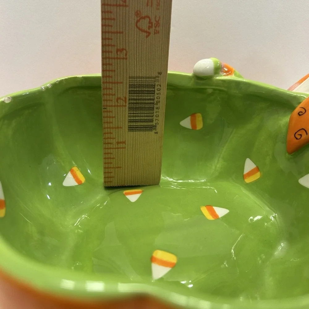 Vintage Tina Ledbetter Halloween Ghost Candy Bowl Dish Ceramic Candy Corn